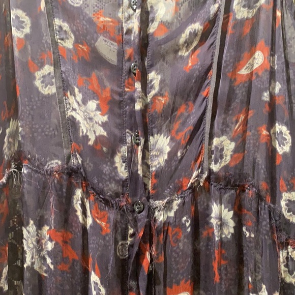 FREE PEOPLE INTIMATELY BLUE FLORAL DRESS SZ SMALL - Picture 3 of 5